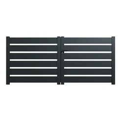 Portail alu battant SAH en kit dim. L.3500 (entre piliers) x H.1500 mm Gris (RAL 7016)
