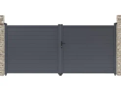 Portail aluminium "Marc" 349.5 x 155.9 cm Gris