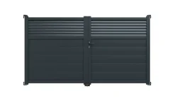 Portail aluminium Nazaré anthracite - 350 x h.163,4 cm