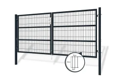 Portail battant grillagé 3m RAZO H.140cm Gris
