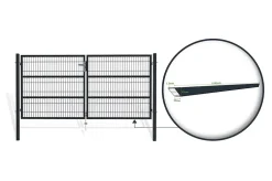 Portail battant grillagé 3m RAZO H.140cm Gris