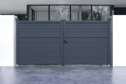 Portail battant 3m CARPATIA H.140 aluminium gris