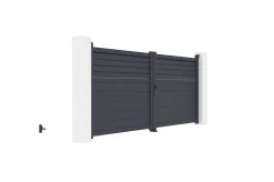 Portail battant 3m CARPATIA H.140 aluminium gris