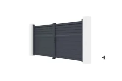 Portail battant 3m CARPATIA H.140 aluminium gris