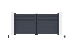 Portail battant 3m CARPATIA H.140 aluminium gris