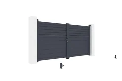 Portail battant 3m CARPATIA H.140 aluminium gris