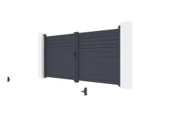 Portail battant 3m CARPATIA H.140 aluminium gris