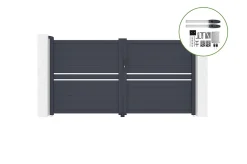 Portail battant 3m CIMONE H.160cm alu + motorisation HICKER B200