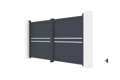 Portail battant 3m CIMONE H.160cm alu + motorisation HICKER B200