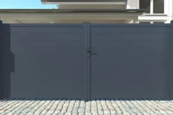 Portail battant 3m EIGER H.180cm aluminium gris