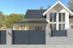 Portail battant 3m EIGER H.180cm aluminium gris