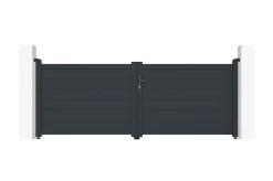 Portail battant 3m EIGER H.115cm aluminium gris