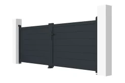 Portail battant 3m EIGER H.115cm aluminium gris