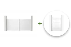 Portail battant 3m EIGER H.140cm + Portillon 1m EIGER H.140cm aluminium blanc