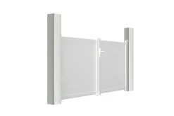 Portail battant 3m EIGER H.140cm + Portillon 1m EIGER H.140cm aluminium blanc