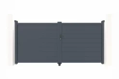 Portail battant 3m EIGER H.140cm aluminium gris