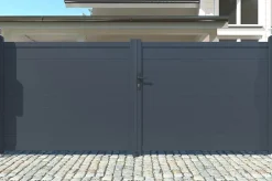 Portail battant 3m EIGER H.140cm aluminium gris