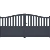 Portail battant 3m MEIJE H.140cm aluminium gris