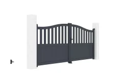 Portail battant 3m MEIJE H.140cm aluminium gris