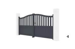Portail battant 3m MEIJE H.140cm aluminium gris
