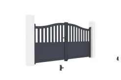Portail battant 3m MEIJE H.140cm aluminium gris