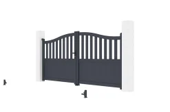 Portail battant 3m MEIJE H.140cm aluminium gris