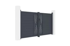 Portail battant 3m VELETA H.160cm aluminium gris