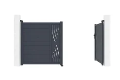 Portail battant 3m VELETA H.160cm aluminium gris