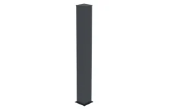 Portail coulissant 3m CARPATIA H.160cm alu gris + 2 poteaux 20x20cm H.190cm