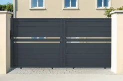 Portail coulissant 3m CIMONE H.140 aluminium gris