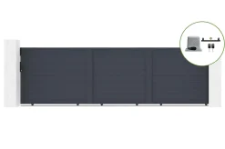 Portail coulissant 5m EIGER H.140cm alu + motorisation RANGER C300