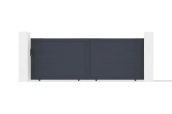 Portail coulissant 4m EIGER H.140cm aluminium gris