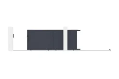 Portail coulissant 4m EIGER H.160cm + Portillon 1m EIGER H.160cm aluminium gris