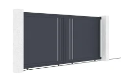 Portail coulissant 3,5m GIONA H.160cm aluminium gris