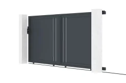 Portail coulissant 3,5m GIONA H.160cm aluminium gris