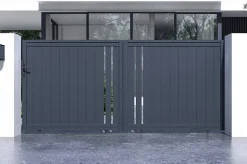 Portail coulissant 3,5m GIONA H.160cm aluminium gris