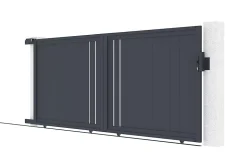 Portail coulissant 3,5m GIONA H.160cm aluminium gris