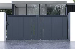 Portail coulissant 3,5m GIONA H.140cm aluminium gris