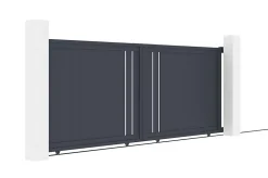 Portail coulissant 3,5m GIONA H.140cm aluminium gris