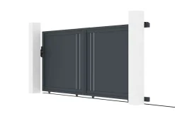 Portail coulissant 3,5m GIONA H.140cm aluminium gris