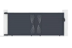 Portail coulissant 4m VELETA H.160cm aluminium gris