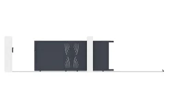 Portail coulissant 4m VELETA H.160cm + 2 poteaux H.190cm aluminium gris