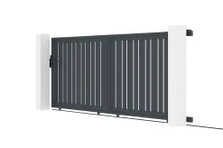 Portail coulissant 4m VEYMONT H.140cm aluminium gris