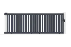 Portail coulissant 4m VEYMONT H.140cm aluminium gris