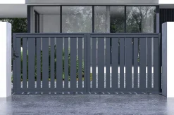 Portail coulissant 3,5m VEYMONT H.140cm aluminium gris