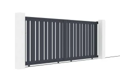 Portail coulissant 3,5m VEYMONT H.140cm aluminium gris