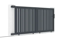 Portail coulissant 3,5m VEYMONT H.140cm aluminium gris