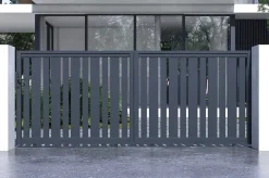 Portail coulissant 4m VEYMONT H.160cm aluminium gris