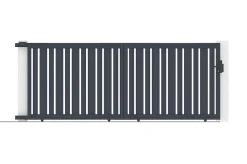 Portail coulissant 4m VEYMONT H.160cm aluminium gris