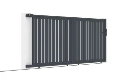 Portail coulissant 4m VEYMONT H.160cm aluminium gris